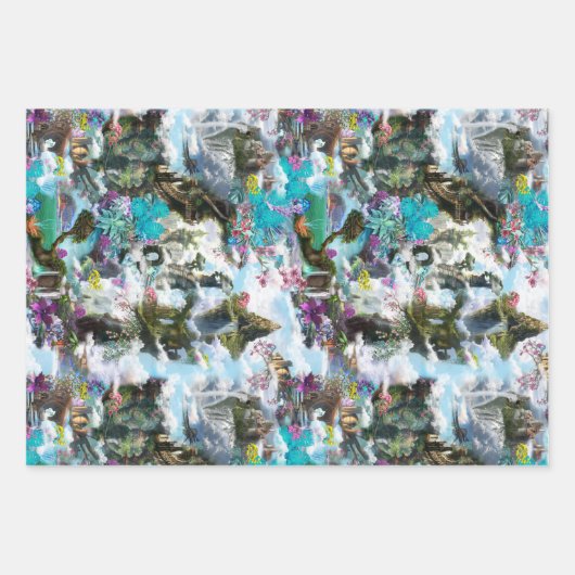 Fantasy Andere werelden in het wolkenmedium Inpakpapier Vel (Voorkant)