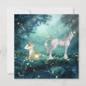 Fantasy Angel en Unicorn Flat Kaart (Voorkant)