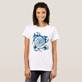 Fantasy Animal Blue Dragon Swirl T-shirt (Voorkant volledig)