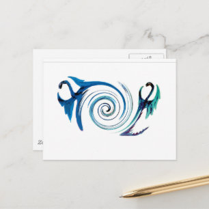 Fantasy Animal Blue Dragons Briefkaart