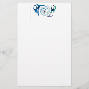 Fantasy Animal Blue Dragons Briefpapier
