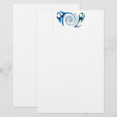 Fantasy Animal Blue Dragons Briefpapier (Voorkant / Achterkant)