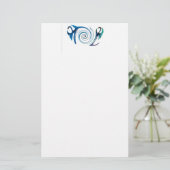 Fantasy Animal Blue Dragons Briefpapier (Staand voorkant)