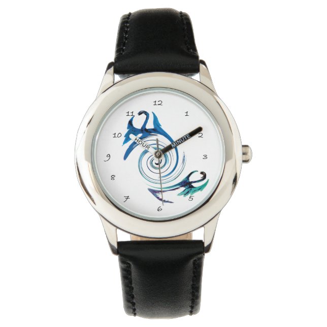 Fantasy Animal Blue Dragons Horloge (Voorkant)