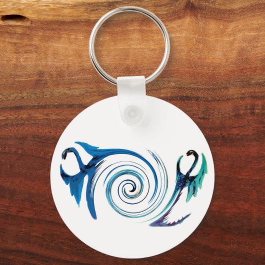 Fantasy Animal Cool Blue Dragons Sleutelhanger (Voorkant)