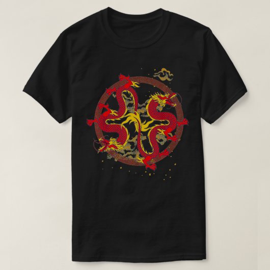 Fantasy Animal Mystical CreatChinese Fire Drag T-shirt (Design voorkant)
