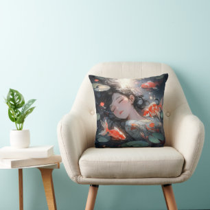 Fantasy Anime Girl en Carps Kussen