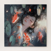 Fantasy Anime Girl en Carps Legpuzzel (Horizontaal)