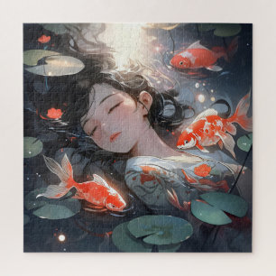 Fantasy Anime Girl en Carps Legpuzzel