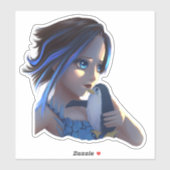 Fantasy anime girl with antarctic penguin sticker (Vel)