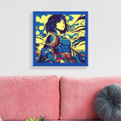 Fantasy Anime Heldin 3 - Japanse Houtsnede Canvas Afdruk (Insitu (Woonkamer))