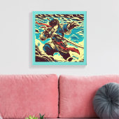 Fantasy Anime Hero 1 - Japanse houtsnede Canvas Afdruk (Insitu (Woonkamer))