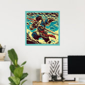 Fantasy Anime Hero 1 - Japanse houtsnede Poster (Thuiskantoor)