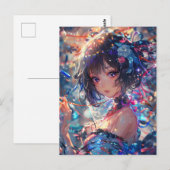 Fantasy Anime Meisje Briefkaart (Voorkant / Achterkant)