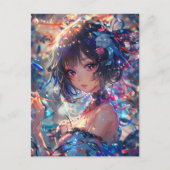 Fantasy Anime Meisje Briefkaart (Voorkant)