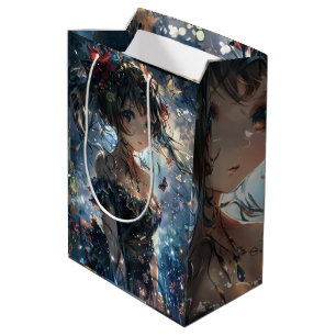 Fantasy Anime Meisje in Betoverde Tuin Medium Cadeauzakje