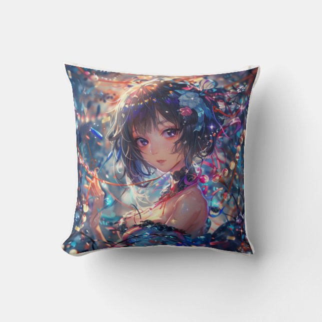 Fantasy Anime Meisje Kussen (Voorkant)