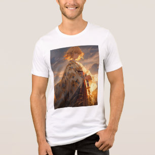 Fantasy Anime Stijl Zonsondergang Kunst T-Shirt