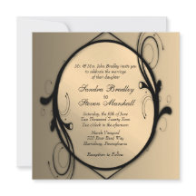 Fantasy Antiek gouden bruiloft uitnodiging