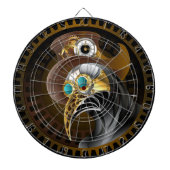 Fantasy Antiek Steampunk Pestdokter Tandwielen Dartbord (Voorkant)