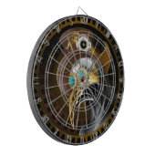 Fantasy Antiek Steampunk Pestdokter Tandwielen Dartbord (Voorkant Links)