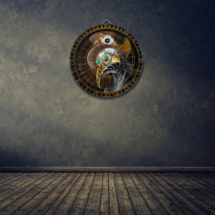 Fantasy Antiek Steampunk Pestdokter Tandwielen Dartbord