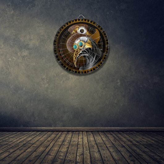 Fantasy Antiek Steampunk Pestdokter Tandwielen Dartbord