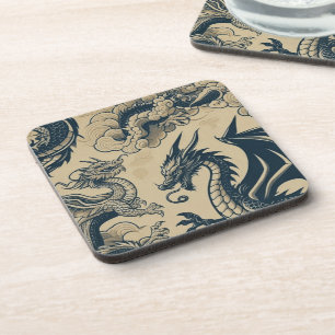 Fantasy Antieke Draken Bier Onderzetter