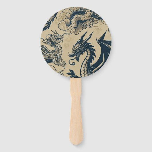 Fantasy Antieke Draken  Handwaaier (Voorkant)