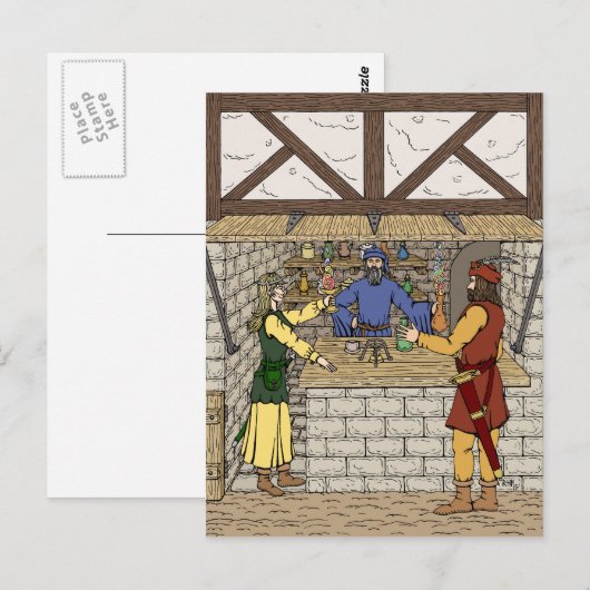 Fantasy Apothecary Shop Briefkaart (Voorkant / Achterkant)