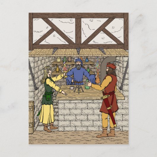 Fantasy Apothecary Shop Briefkaart (Voorkant)