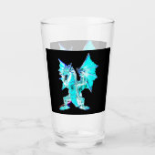 Fantasy Aqua Blue Dragon Glas (Voorkant)