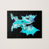 Fantasy Aqua Blue Dragon Legpuzzel (Horizontaal)