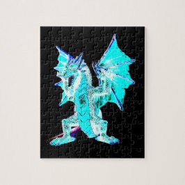 Fantasy Aqua Blue Dragon Legpuzzel
