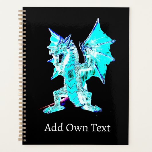 Fantasy Aqua Blue Dragon Planner (Voorkant)