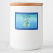 Fantasy  Aqua Blue Zee Dragon zeewier bubbel Voedselcontainer Etiket (Voorkant)