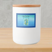 Fantasy Aqua Blue Zee Dragon zeewier bubbel Voedselcontainer Etiket