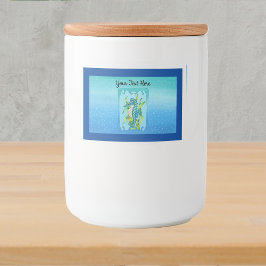 Fantasy Aqua Blue Zee Dragon zeewier bubbel Voedselcontainer Etiket