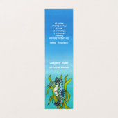 Fantasy Aqua Blue Zeepaardje in Groen Zeewier Visitekaartje (Buitenkant ongevouwen)