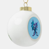 Fantasy Aqua Dragon Christmas Keramische Bal Ornament (Links)