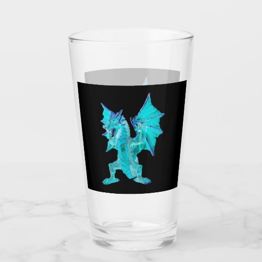 Fantasy Aqua Dragon Glas (Achterkant)