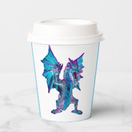 Fantasy Aqua Dragon Papieren Bekers