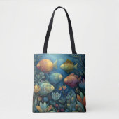 Fantasy Aquarium Whimsical Vissen Tote Bag (Voorkant)