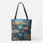 Fantasy Aquarium Whimsical Vissen Tote Bag (Achterkant)