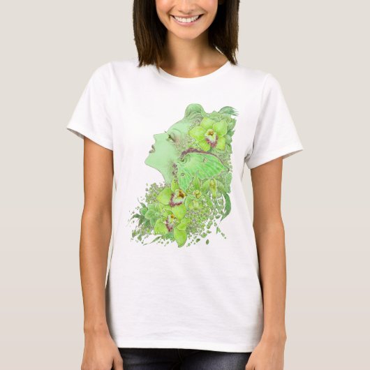 Fantasy Art Baby Doll T - The Green Faery T-shirt (Voorkant)