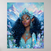  Fantasy Art Black Girl Black Queen Elf Goddess Poster (Voorkant)