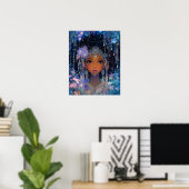  Fantasy Art Black Girl Black Queen Elf Goddess Poster (Thuiskantoor)
