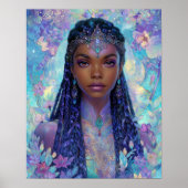 Fantasy Art Black Girl Black Queen Goddess Poster (Voorkant)