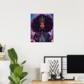 Fantasy Art Black Girl Black Queen Goddess Poster (Thuiskantoor)