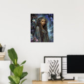 Fantasy Art Black Girl Black Queen Goddess Poster (Thuiskantoor)